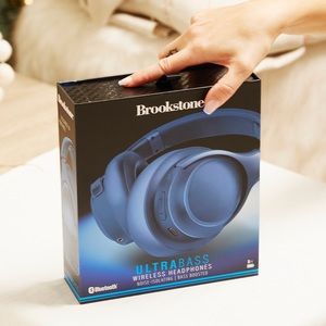 Brookstone ultra bass Wireless Headphones - Bluetooth BLUE 8H